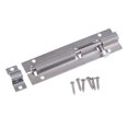 thumbnail image 4 of Cerradura del pestillo de la puerta perno de la cerradura de seguridad del pestillo de la puerta del gabinete del acero inoxidable con los tornillos 4 pulgadas 4 pulgadas Fanmusic Cerradura del pestillo de la puerta, 4 of 6