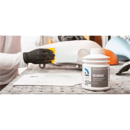 US Chemical Icing 26011 Polyester Finishing Putty, 30 oz Pumptainer Bottle, Off-White, Liquid