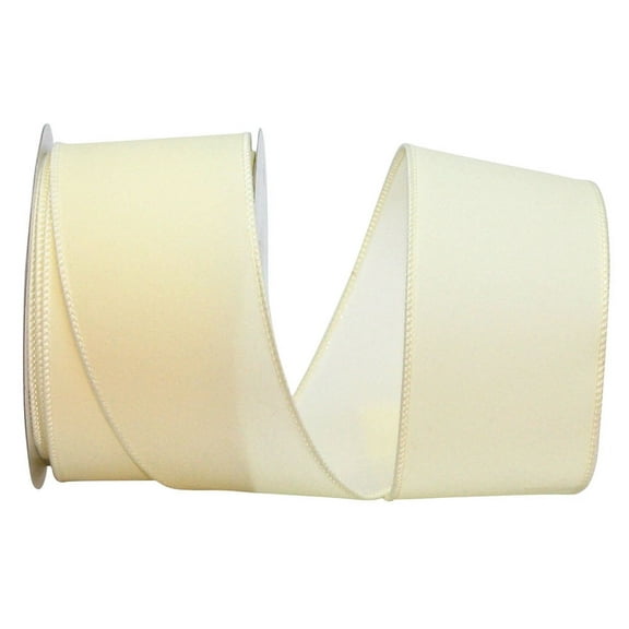 Reliant Ribbon - 92799W-810-40F, Velvet Color Wired Edge Ribbon, Ivory, 2-1/2 Inch, 10 Yards