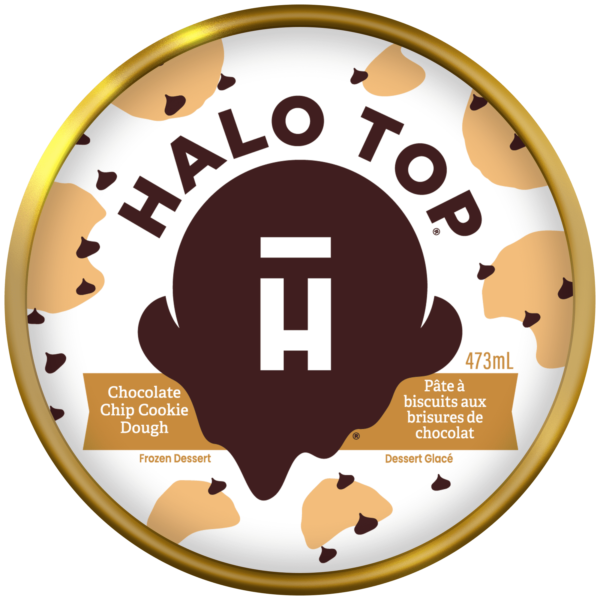 Halo Top Chocolate Chip Cookie Dough Frozen Dessert, 437 mL