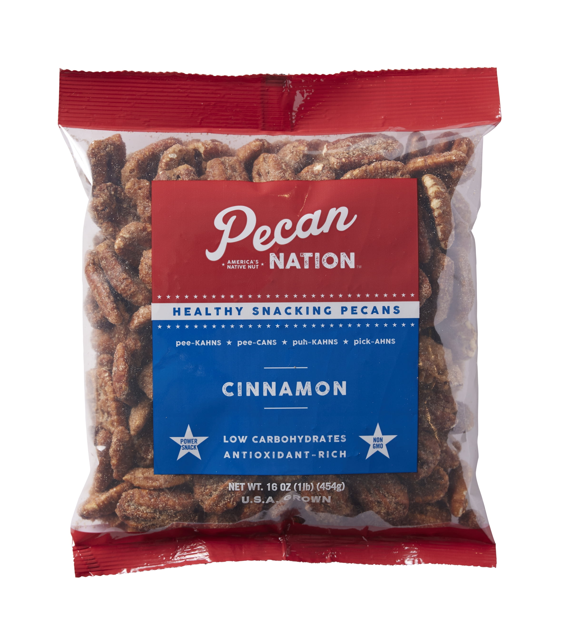 Pecan Nation Cinnamon Roast Pecan Nut Halves, 16 Oz.