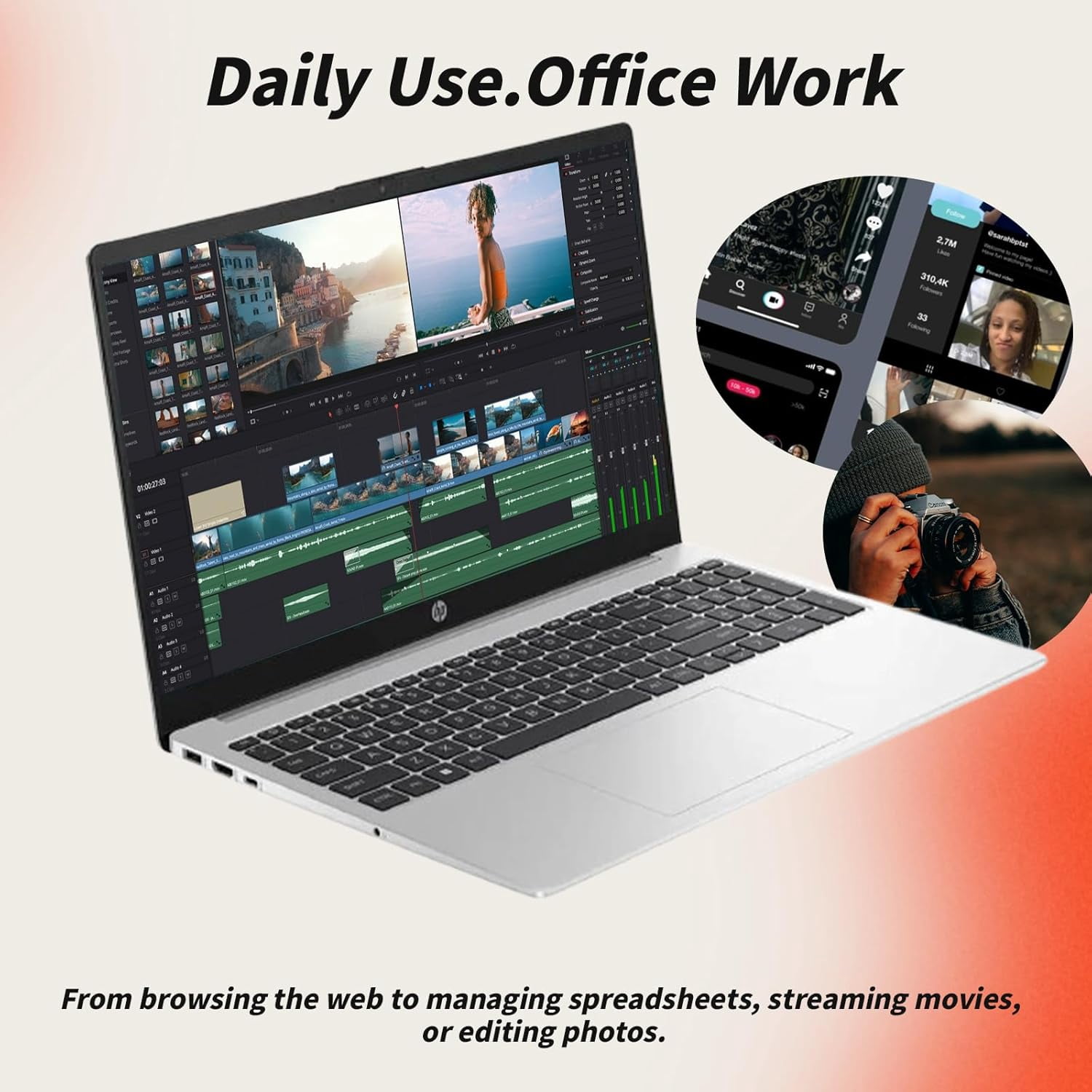 HP 15.6" 250 G10 FHD Business Laptop, Intel 10-Core i7-1355U, 16GB RAM, 512GB SSD, Numeric Keypad, Webcam Privacy Shutter, Wi-Fi 6 & Bluetooth, Windows 11 Pro