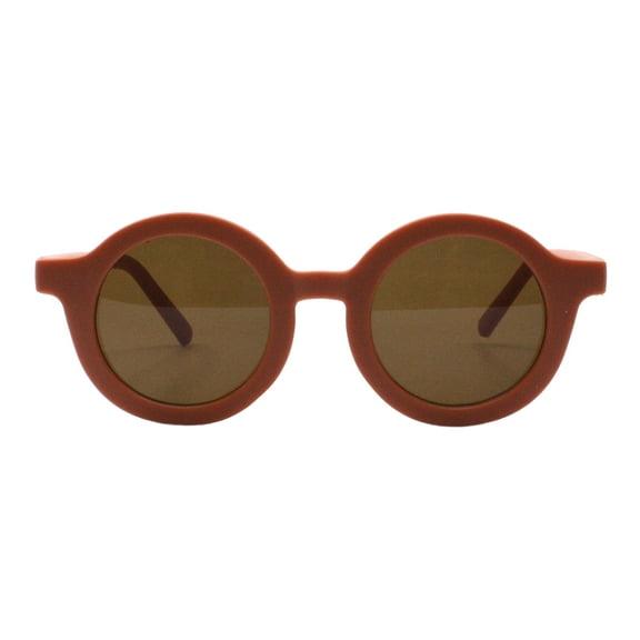 Toddler Baby Sunglasses Round Circle Retro Fashion Girls Boys UV400 Burnt Orange