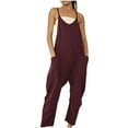 thumbnail image 2 of UPPADA Prime Deals Day 2024 Date Jumpsuits for Women Dressy Spaghetti Strap Jumpers Baggy Wide Leg Rompers Summer Plus Size Overalls with Pockets Overalls for Women Jumpsuits for Women Dressy, 2 of 5