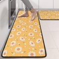thumbnail image 2 of Kitchen Rugs Sets Of 2,Yellow Daisy Flower Retro Pattern Anti Fatigue Kitchen Mat Rugs Non Slip Washable,Decorative Kitchen Floor Mats for Kitchen,Sink,Laundry,17"x47"+17"x47", 2 of 5