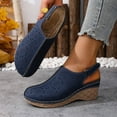 thumbnail image 2 of HBGVBA Womens Summer Sandals Solid Color Versatile Hollow Out Plus Size Mule Wedge Heel Summer Casual Outdoor Shoes 37, 2 of 4