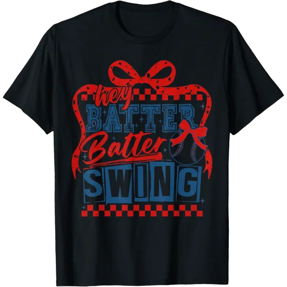 Baseball Mama Batter Swing Coquette Game Day T Shirt Size S-5XL