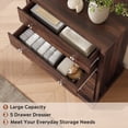 thumbnail image 6 of GALAXHERO 5 Drawer Dresser for Bedroom, Retro Wood Chest of Drawers, Tall Dresser with Round Metal Handle for Living Room, Hallway, Closet, Rustic Brown, 6 of 10