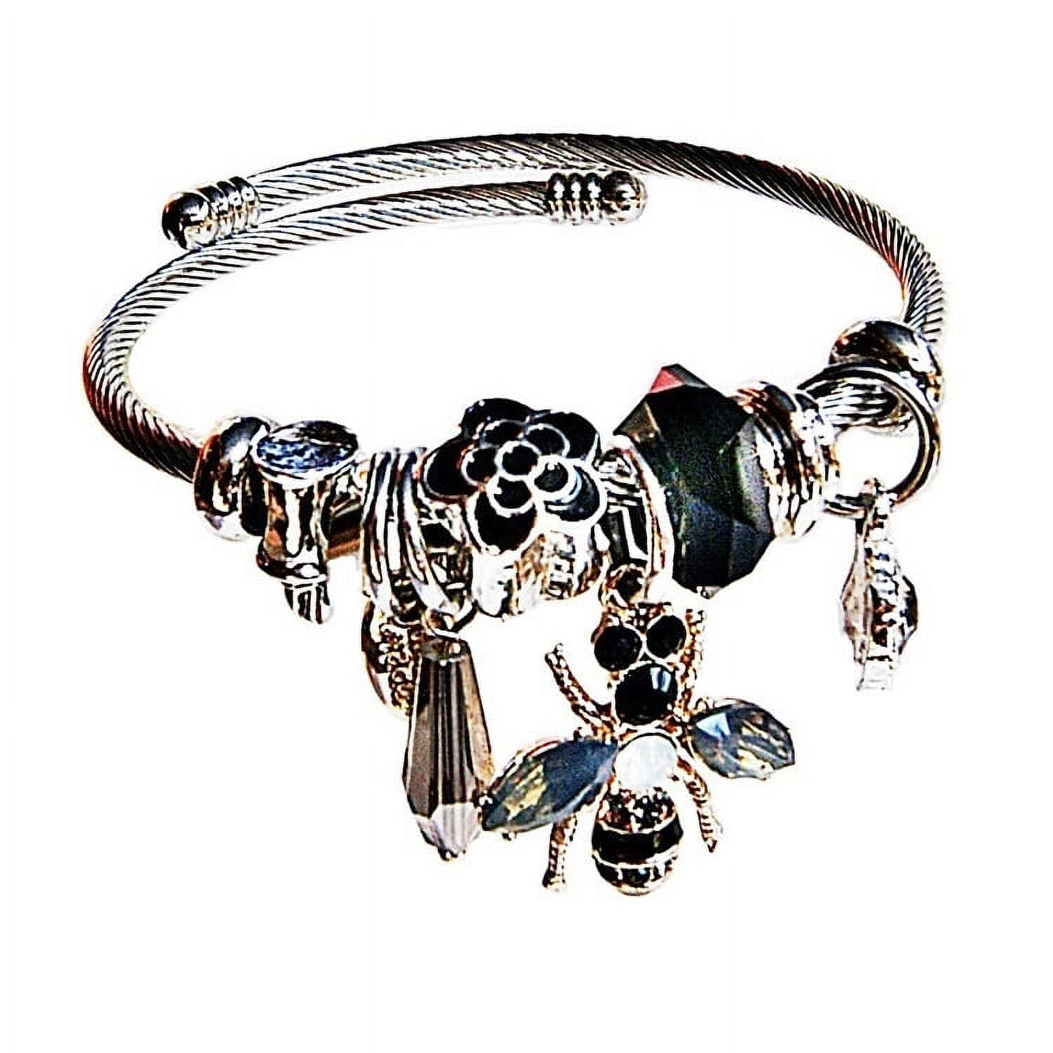 Pulsera Acero Abeja Blanco