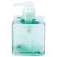 thumbnail image 1 of Frasco cuadrado de plástico rellenable de 250 ml (8,4 oz) con bomba dosificadora para dispensador de jabón, loción líquida, cosméticos, maquillaje o champú (azul transparente)., 1 of 7