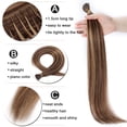 thumbnail image 4 of SEGO I Tip Hand-Tied Human Hair Extensions Cold Fusion Off Black 100 Strands Soft Straight Remy Hair Pre Bonded Stick Shoelace Tips, 4 of 9