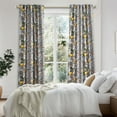 thumbnail image 3 of Topfinel Fancy Hummingbird Patterned Curtain,Grey Curtains for Living Room, Thermal Insulated Blackout Curtains for Bedroom, Floral Vintage Lemon Curtains 84 inch Length 2 Panels Set, 3 of 11