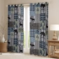 thumbnail image 2 of jejeloiu Adventure Theme Black Out Curtains,Safari Animal Deer Curtains Pack of 2 (42x63 Each),Jungle Wildlife Bear Bedroom Curtains For Adults,Breathable Home Decor, 2 of 6