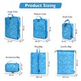 thumbnail image 2 of 6 Set Compression Packing Cubes for Travel - Lightweight Travel Organizers Made from Recycled Polyester, Machine Washable Travel Organizer, Travel Essential (Blue Vacation), 2 of 7