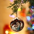 thumbnail image 5 of Zhourta Christmas Nativity Scene Ornaments 3.14Inch Car Christmas Tree Hanging Ornament 3D Christmas Tree Retro Style Home Decoration Christmas Gifts Pendants, 5 of 7