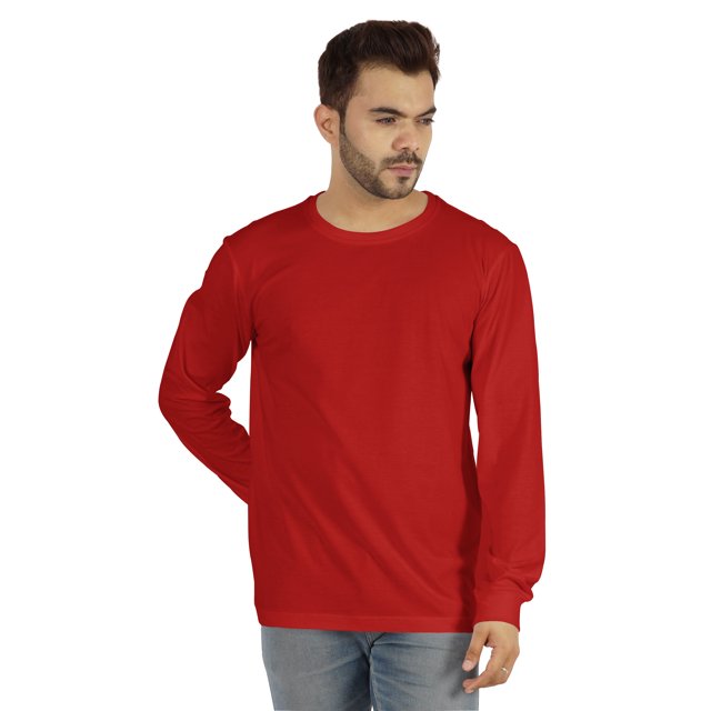 Inkmeso T-shirt à Manches Longues en Coton pour Hommes, Col Rond Basique