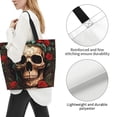 thumbnail image 3 of ZICANCN Human Skull Crown Surrounded Tote Bag, Grocery Bags Reusable Shopping Bags with Handles Durable Foldable Washable for Women Men, 3 of 8