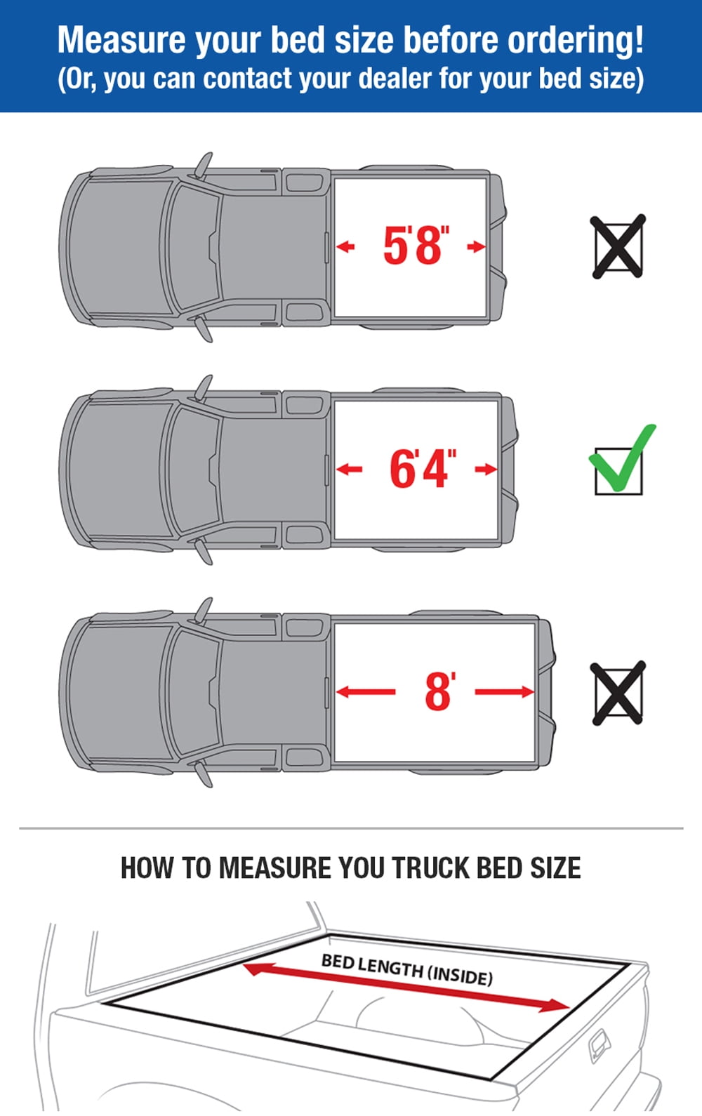 Tyger Auto T3 Soft Tri-fold Truck Bed Tonneau Cover Compatible with 2002-2018 Dodge Ram 1500; 2003-2026 2500 3500; 2019-2024 Classic | 6'4" (76") Bed | TG-BC3D1011