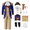 Blue, variant on Alaiyaky George Costume Historical Halloween Costume Musical Uniform with Jacket, Pants, Hat, Ascot, Gloves, Wig, Bow Tie for Halloween DressUp Party