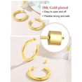 thumbnail image 5 of FOCALOOK Gold Plated Hoops Earrings for Women Stainless Steel Lightweight Chunky Round Thick Tube Open Hoop Huggie Earrings 40mm, 5 of 10