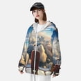 thumbnail image 3 of Balery Sunset Airplane Travel View Sudadera ligera de manga larga con capucha y protección solar UPF 50+ para hombre y mujer, ideal para pesca y running-3X-Large, 3 of 7