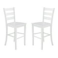 thumbnail image 2 of Merrick Lane Set of Two Classic Wooden Ladderback Bar Height Barstools with Solid Wood Seats in Antique White Wash, 2 of 13