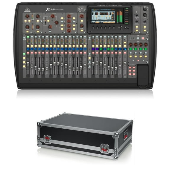 Behringer X32 32-Channel 16-Bus Total Recall Digital Mixing Console - Gator Cases ATA Wood Flight Case