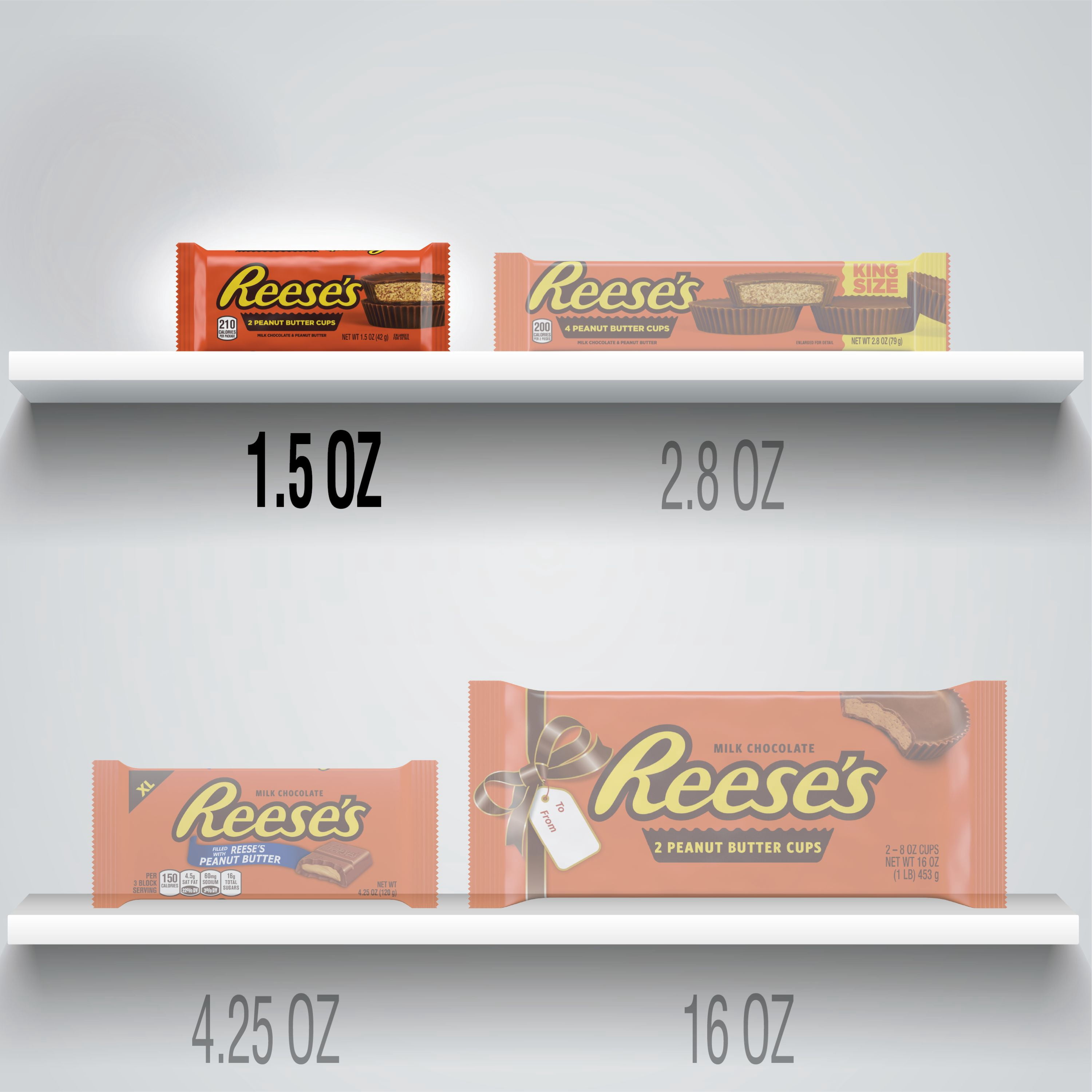 Reeses  1.5 oz Milk Chocolate Peanut Butter Cups Candy, 36 Countt