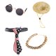thumbnail image 1 of Funny Pet Classic Vintage gafas de sol redondas y cadena de oro collar gato cachorro Adepaton CPB-DE-LYY2146-3, 1 of 5