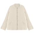 thumbnail image 4 of Uinagy Women's Solid Color Stand Collar Cotton Jacket, 4 of 5