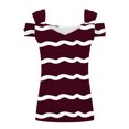 thumbnail image 5 of Camisas de Manga Corta para las Mujeres, Cuello en V Plegable de Impresión Del Hombro Top Casual Hecho de Poliéster Cómodo para el Verano, Tops de Bikini para las Mujeres, 5 of 5