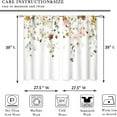 thumbnail image 6 of Red Pink Floral Small Kitchen Curtains Spring Flower Window Treatment Plant Botanical Leaves Cafe Short Curtains for Bathroom Dining Laundry Room Wildflower Tier Treatment Drapes 27.5x39 inch, 6 of 6