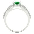 thumbnail image 4 of Clara Pucci 14K White Gold Solid Gold Emerald Halo Anniversary Ring for Women - 1.83 cttw Round Cut, 4 of 8