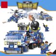 thumbnail image 3 of Juego de bloques de construcción de estación de policía de la ciudad, juguete de construcción de centro de comando móvil con coche de policía, helicóptero, barco, el mejor juego de roles de aprendizaj Muyoka Hogar, 3 of 6