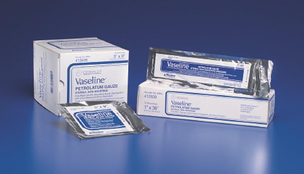 Vaseline Impregnated Dressing Vaseline 3 X 9 Inch Mesh Gauze White