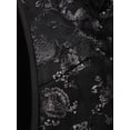 thumbnail image 3 of COOFANDY Mens Velvet Blazer Black Floral Tuxedo Jacket Regular Fit Party Dinner Jacket, 3 of 9