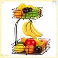 thumbnail image 1 of Auledio 2-Tier CountertopSquare Hanging Fruit Baskets with Banana Hanger for Countertop for countertop-Bronze, 1 of 7