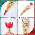 thumbnail image 6 of 100Pcs Christmas Cone Bags Snowman Christmas Tree Candy Treat Bag Triangle Plastic Pouch with 100Pcs Gold Twist Tie DIY for Treats Popcorn Cookies Goodie Wedding Birthday Party Favor, 6 of 6