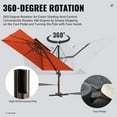 thumbnail image 2 of 9 x 9 ft Patio Umbrella, Outdoor Square Large Cantilever Umbrella Heavy Duty Offset Sun Umbrella， Orange, 2 of 9