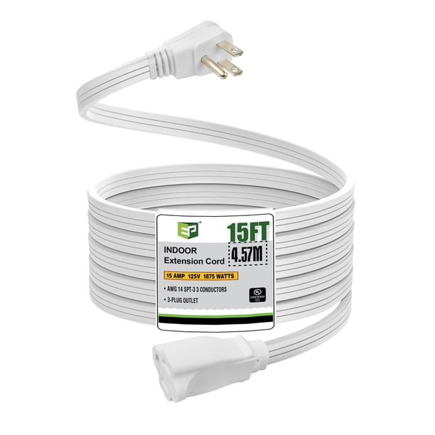 Cable de extensión EP SPT-3, resistente, calibre 14, 3 puntas, 15 pies