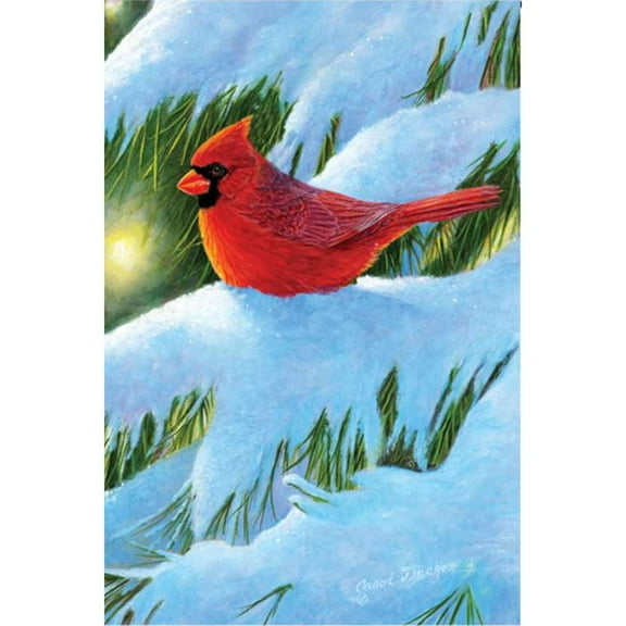 Premier Garden Size Flag - Winter Glow Cardinal