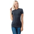 thumbnail image 2 of Simply Fashion Basic Crewneck Short Sleeve T-Shirts - Stretch Cotton Spandex,Charcoal,Small, 2 of 5