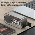 thumbnail image 2 of EUWBSSR Digital Alarm Clock Bluetooth 5.0 Speaker LED Display Mirror Desk Alarm Clock with FM Radio Support TF Card Play Hands-Free Call Dual Alarm Clock with USB Charging Port Adjustable Brightness, 2 of 9