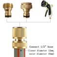 thumbnail image 4 of 2pc Brass Hose Connector Hose End Quick Connect Fitting 1/2" Hose Pipe Quick Connector for Gardening, Home Watering,Car Washing, 4 of 5