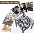 thumbnail image 4 of Seat Covers for Dining Room Chairs Stretch Printed Chair Seat Covers Set of 6, Removable Washable Upholstered Chair Seat Protector Cushion Slipcovers for Kitchen, Office(Black), 4 of 6