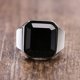 thumbnail image 2 of Anillos de ónix negro para hombre, anillo de sello de ágata cuadrada de acero inoxidable para hombre, regalos de joyería para padre para él, anillos para hombre para niños, 2 of 5