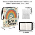 thumbnail image 3 of Trading Card Binder Album 400 Pockets 50 Removable 4-Pocket Pages Waterproof Cute Rainbow with Stars and Hearts, 3 of 6