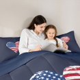 thumbnail image 4 of Manfei Vintage Us Flag Heart Twin Comforter Sets,Navy Bedding Set,Navy Blue Reversible,2pcs,1 Comforter and 1 Pillowcase, 4 of 7