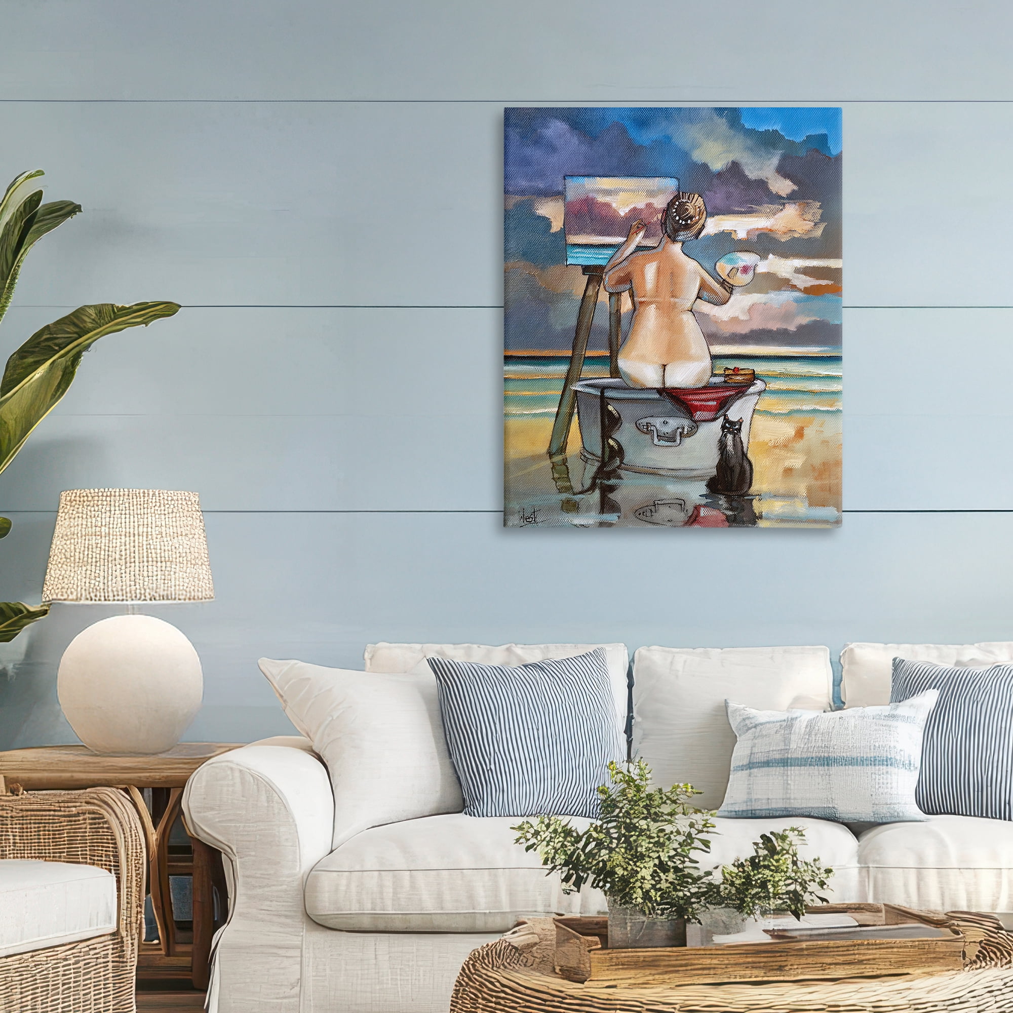 Stupell Industries Painting Up A Storm Canvas Wall Art, design by Ronald West
