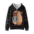 thumbnail image 4 of Uorisanigo Zip-Up Hooded Hoodie with Pockets Long Sleeve Scholarly Capybara Print Sweatshirts Jacket Fall Winter Clothes Pullover Sweatshirt Coat Casual Athletic Tops, 4 of 8